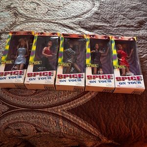 5 Pc NEW VINTAGE 1998 SPICE GIRLS ON TOUR GALOOB OFFICIAL ACTION FIGURES DOLLS